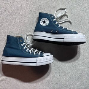 Chuck Taylor All Star Converse Women's Blue High-Top Platform Sneakers